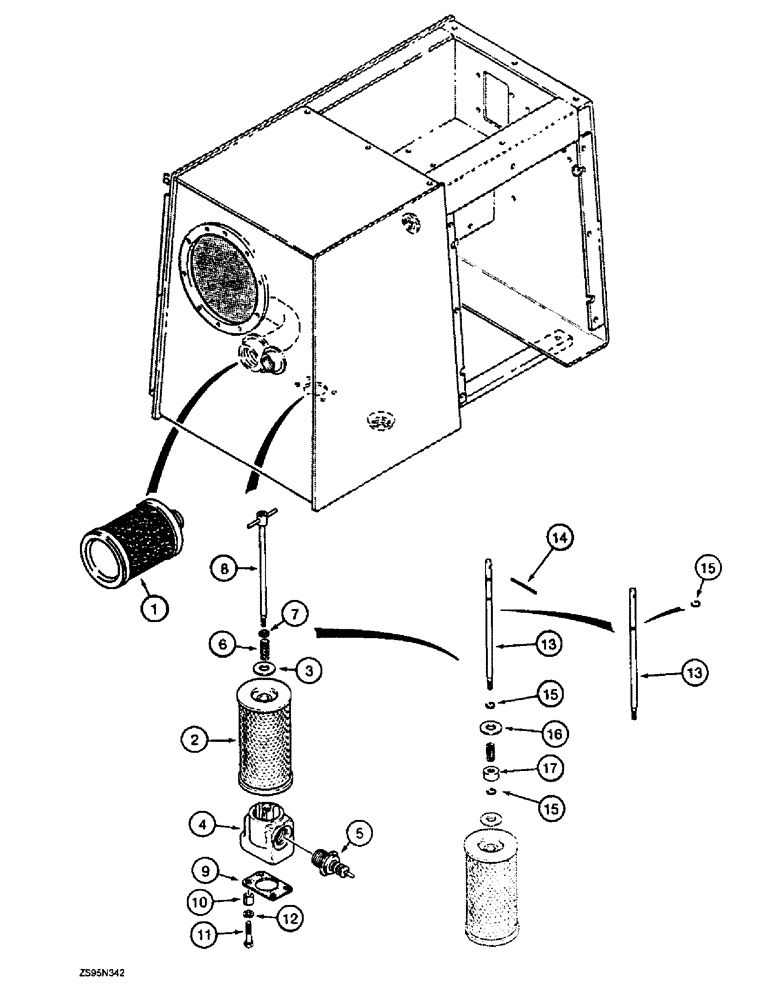 Схема запчастей Case 1155E - (8-006) - EQUIPMENT HYDRAULIC CIRCUIT FILTERS, IN HYDRAULIC RESERVOIR (08) - HYDRAULICS