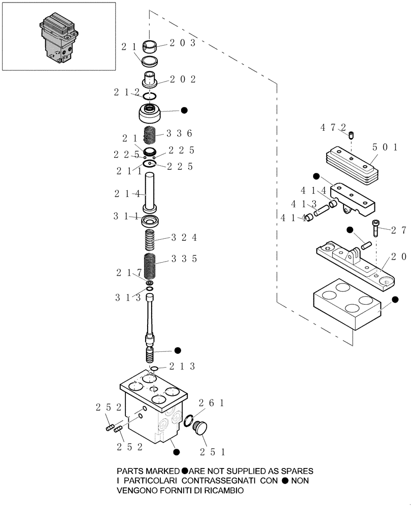 Схема запчастей Case CX31B - (1.080B[01]) - PILOT VALVE CONTROL PEDAL (35) - HYDRAULIC SYSTEMS