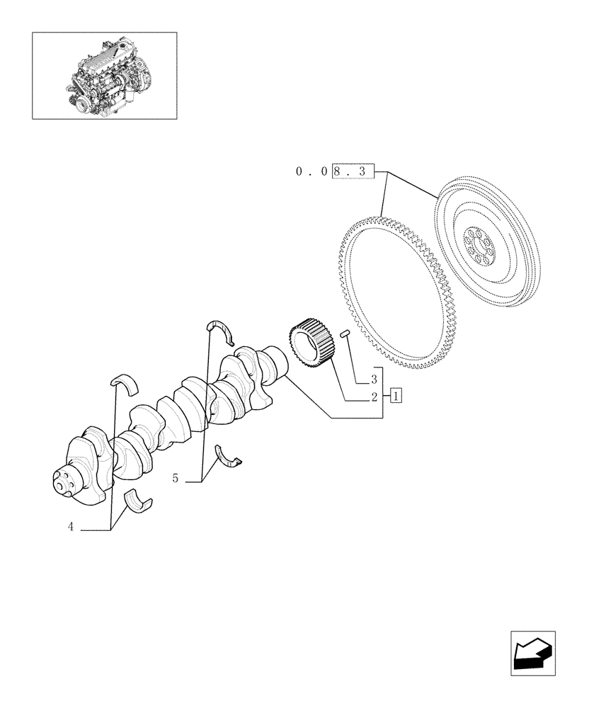 Схема запчастей Case F2CE9684C E002 - (0.08.0[01]) - CRANKSHAFT & RELATED PARTS (504128792) 