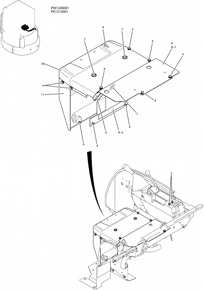 Схема запчастей Case CX36B - (01-060) - HEATER ASSY (WITHOUT HEATER) (50) - CAB CLIMATE CONTROL