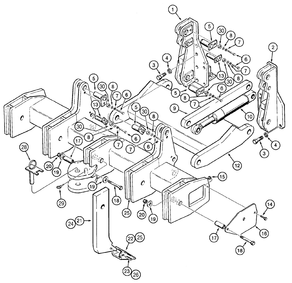 Схема запчастей Case 650H - (09-05) - RIPPER (09) - CHASSIS