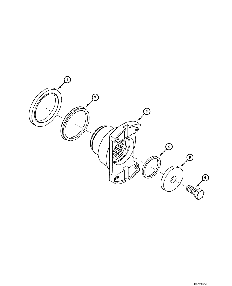 Схема запчастей Case 845 DHP - (06.19[00]) - TRANSMISSION - OUTPUT FLANGE (06) - POWER TRAIN