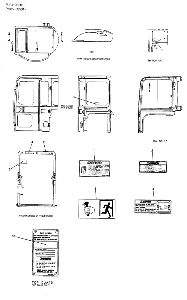 Схема запчастей Case CX50B - (07-012) - NAME PLATE INSTAL (CAB) NAME-PLATE