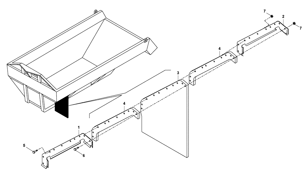 Схема запчастей Case 330B - (61A00000556[001]) - MUD GUARD ASSY, REAR (87363370) (10) - Cab/Cowlings