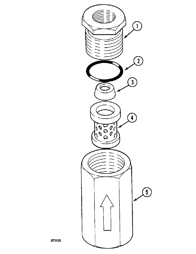 Схема запчастей Case 1088 - (8B-58) - LEAK RETURN VALVE FILTER, P.I.N. FROM 19801 TO XXXXX, P.I.N. FROM 106901 TO XXXXXX (08) - HYDRAULICS