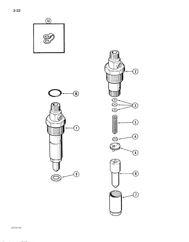 Схема запчастей Case 1085B - (3-022) - FUEL INJECTION NOZZLE - 9 MM TIP, 6T-590 ENGINE (03) - FUEL SYSTEM