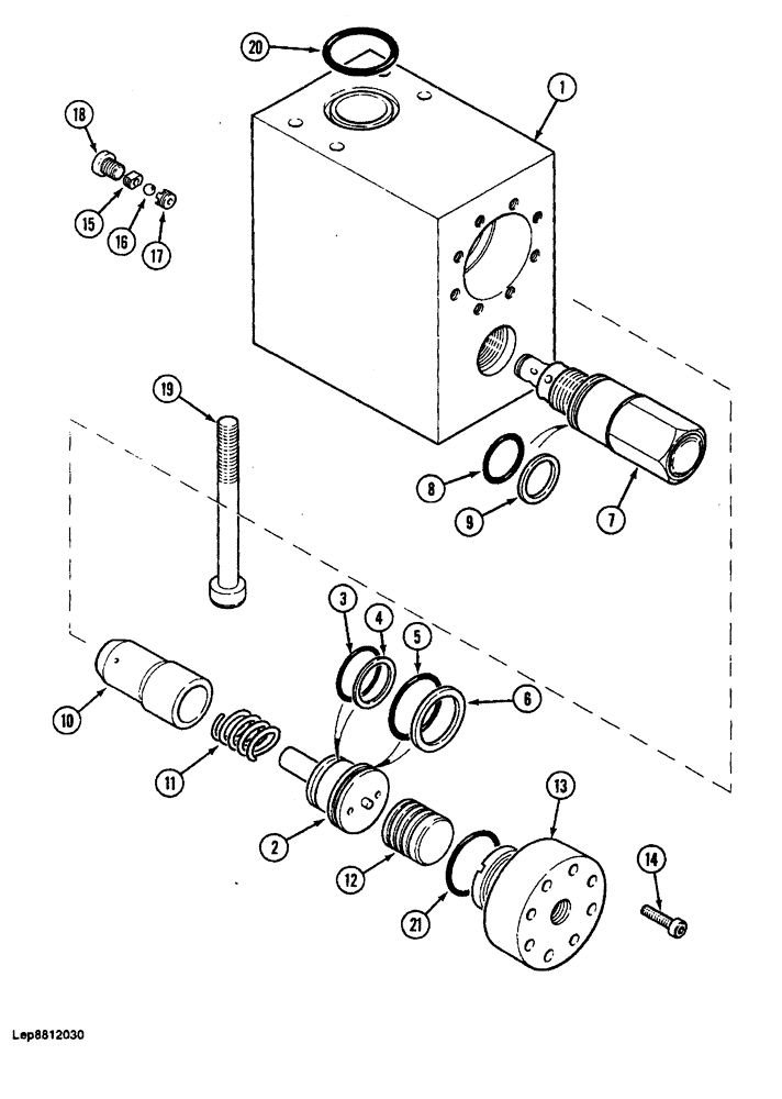 Схема запчастей Case 688 - (8-162) - LOAD HOLDING VALVE, WITH BOOM CYLINDERS (08) - HYDRAULICS