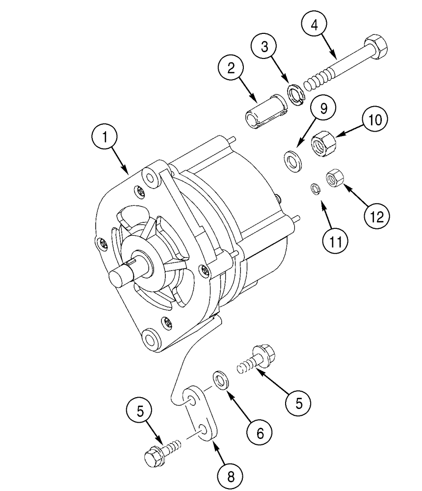 Схема запчастей Case 6030 - (04-03) - MOUNTING ALTERNATOR (04) - ELECTRICAL SYSTEMS