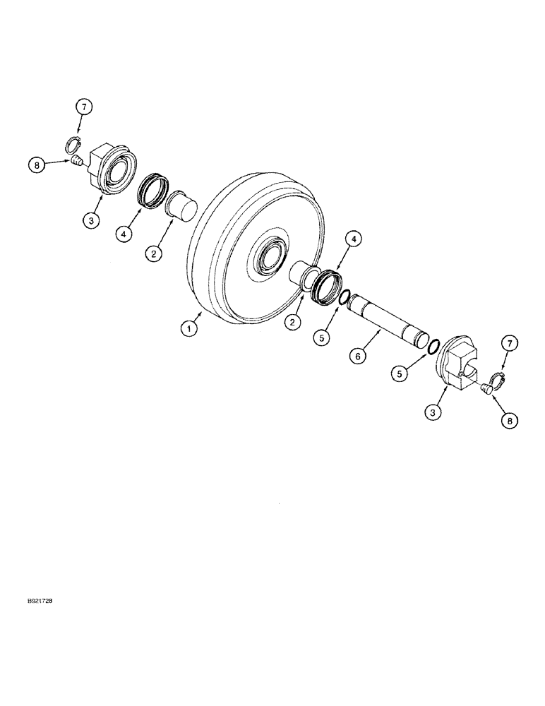 Схема запчастей Case 9030 - (5-06) - IDLER WHEEL (11) - TRACKS/STEERING