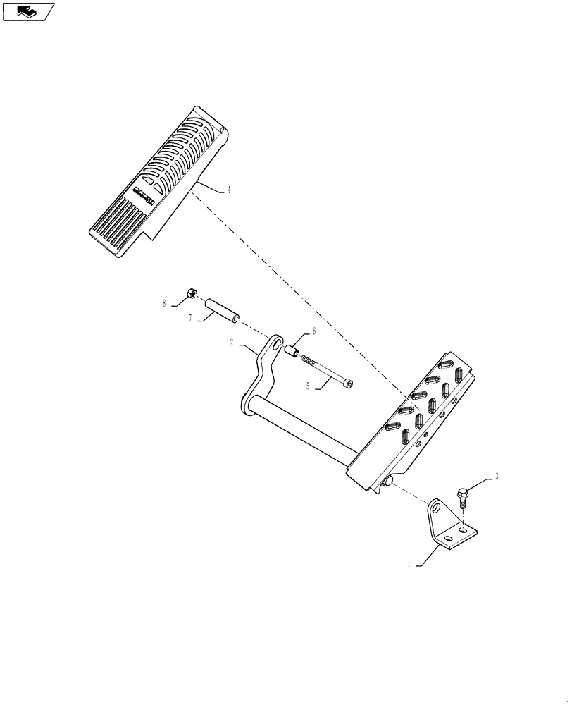 Схема запчастей Case 621F - (33.120.AG) - BRAKE PEDAL, RH (33) - BRAKES & CONTROLS