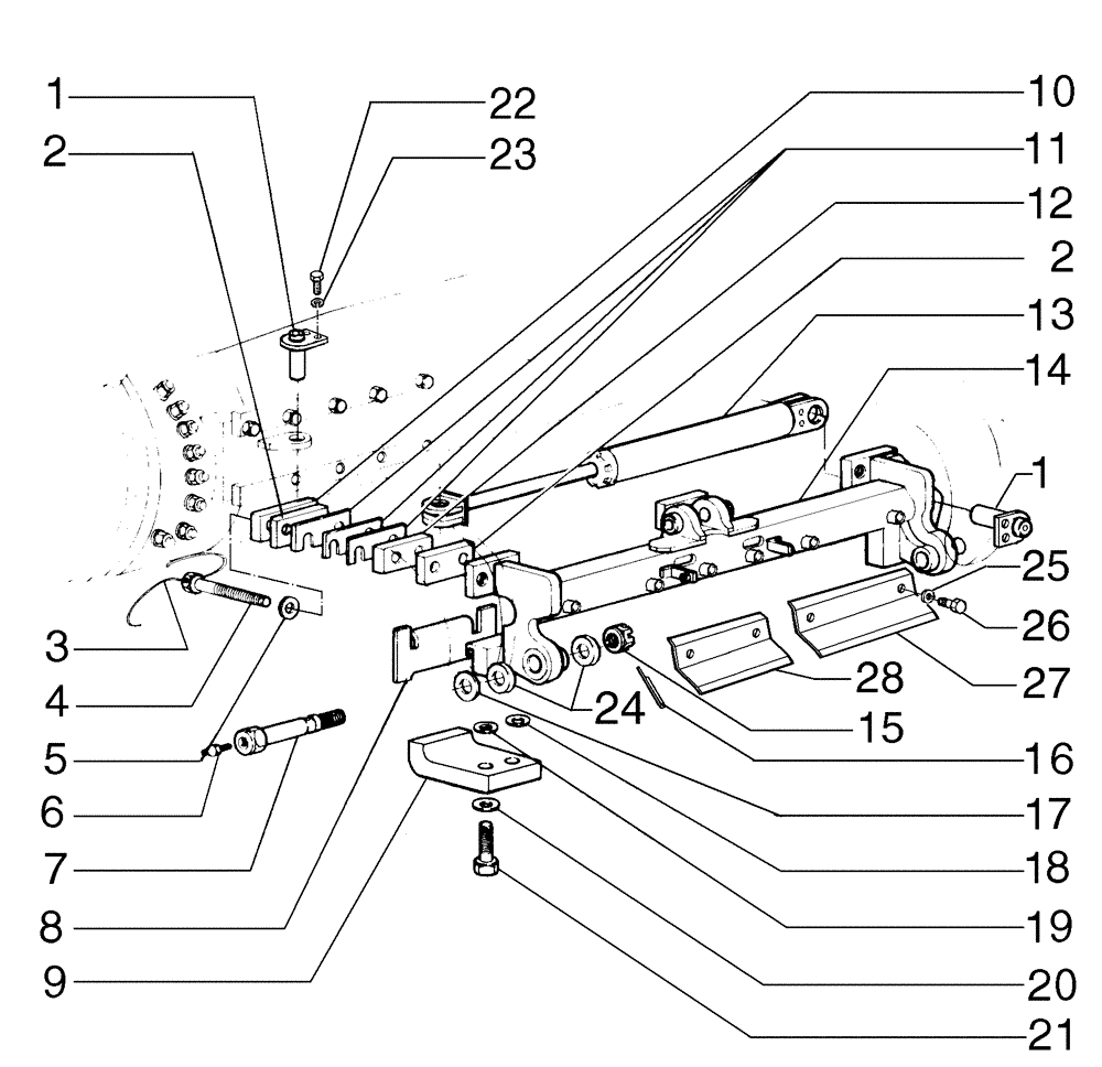 Схема запчастей Case 865B AWD - (09-20[01]) - MOLDBOARD SIDE SHIFT (09) - CHASSIS/ATTACHMENTS