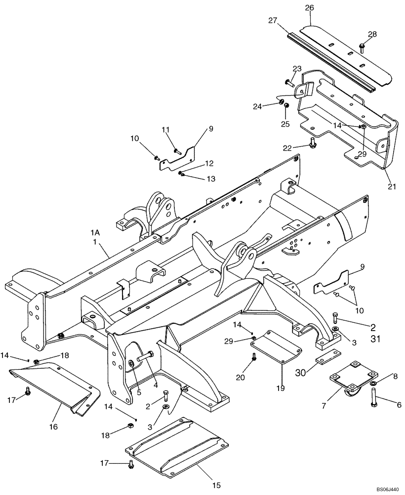 Схема запчастей Case 850K - (09-08) - FRAME, MAIN - COVERS (09) - CHASSIS/ATTACHMENTS