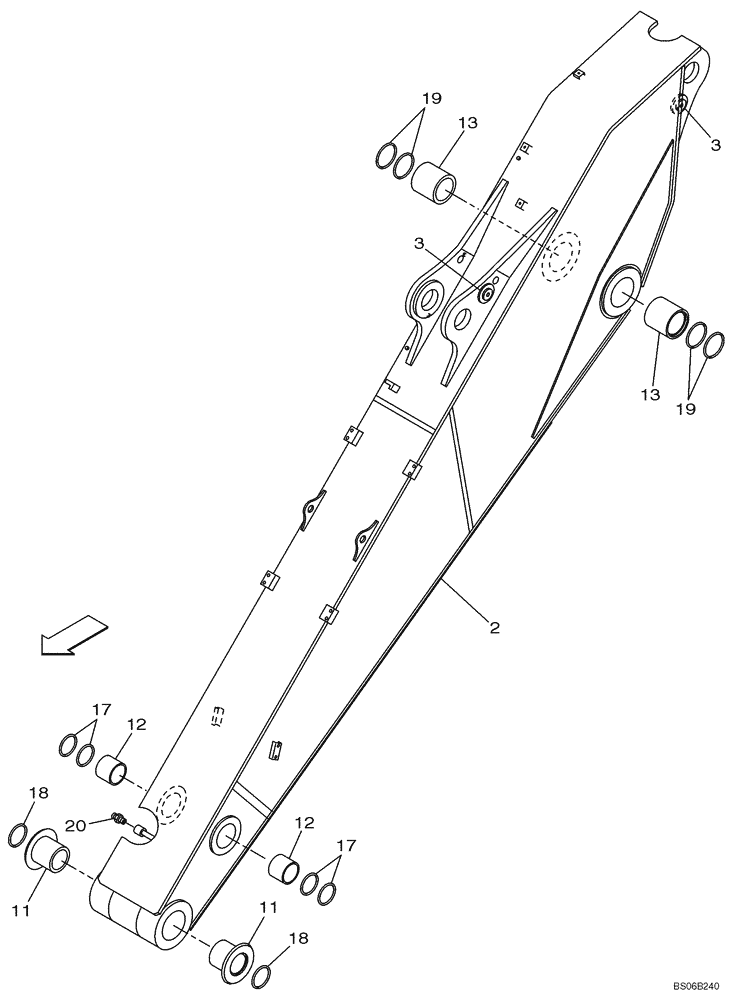 Схема запчастей Case CX700 - (09-204-00[01]) - DIPPER (4.11 M) (09) - CHASSIS/ATTACHMENTS