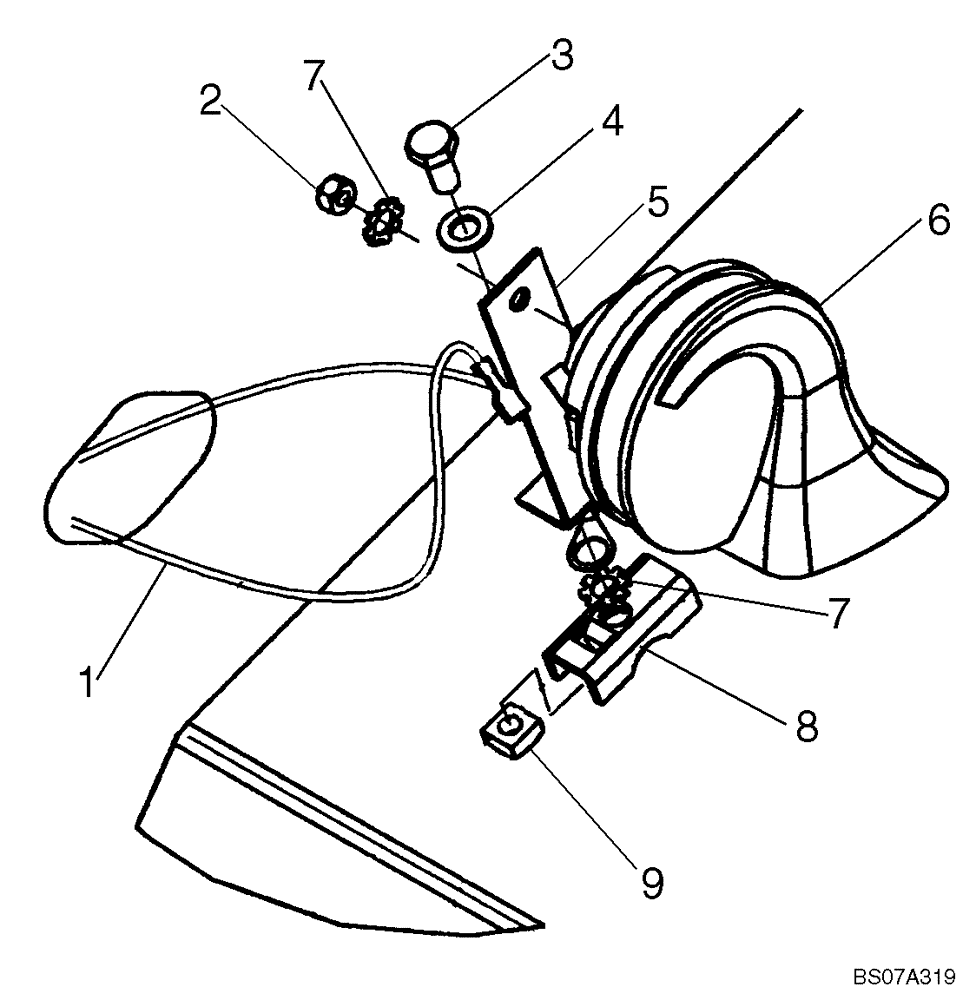 Схема запчастей Case 440CT - (04-15A) - KIT, HORN RELOCATION (04) - ELECTRICAL SYSTEMS