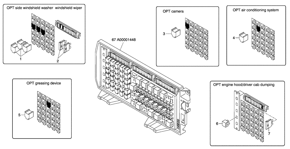 Схема запчастей Case 340 - (67A01001448[001]) - VARIOUS ELECTRICAL EQUIPMENTS (55) - ELECTRICAL SYSTEMS