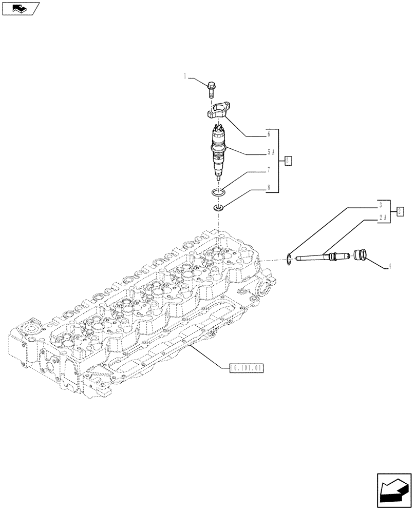 Схема запчастей Case F4DFE613F A002 - (10.218.02) - INJECTION EQUIPMENT - INJECTOR (2855134) (10) - ENGINE