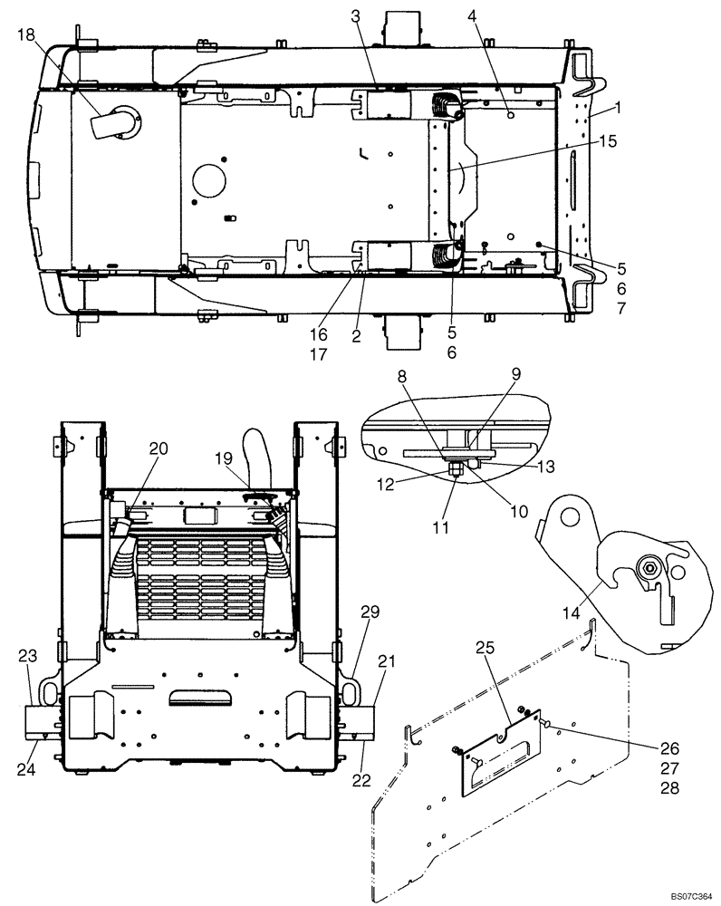 Схема запчастей Case 445CT - (09-08A) - CHASSIS (445CT) (09) - CHASSIS