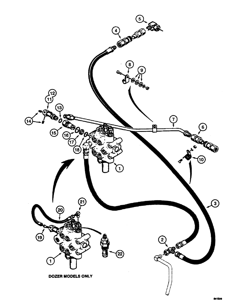 Схема запчастей Case 350B - (184) - BACKHOE CONNECTING HYDRAULIC CIRCUIT (07) - HYDRAULIC SYSTEM