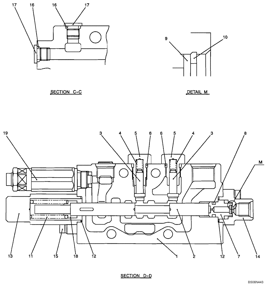 Схема запчастей Case CX17B - (08-005[00]) - VALVE SECTION, CONTROL VALVE - SUPPLY, TRAVEL INDEPENDENCE (PU30V00021F1) (35) - HYDRAULIC SYSTEMS