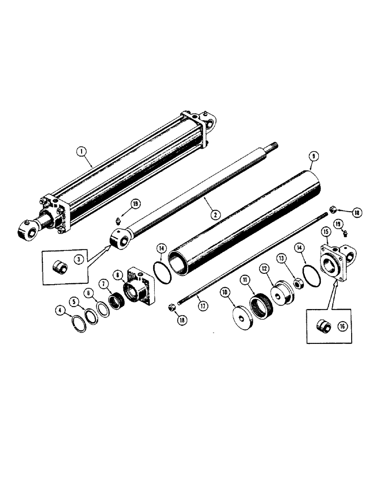 Схема запчастей Case 600 - (288) - HYDRAULIC CYLINDER ASSEMBLY (07) - HYDRAULIC SYSTEM