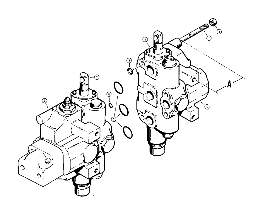 Схема запчастей Case 1450 - (300) - R28050 2 SPOOL VALVE, STANDARD LOADER MODEL (08) - HYDRAULICS