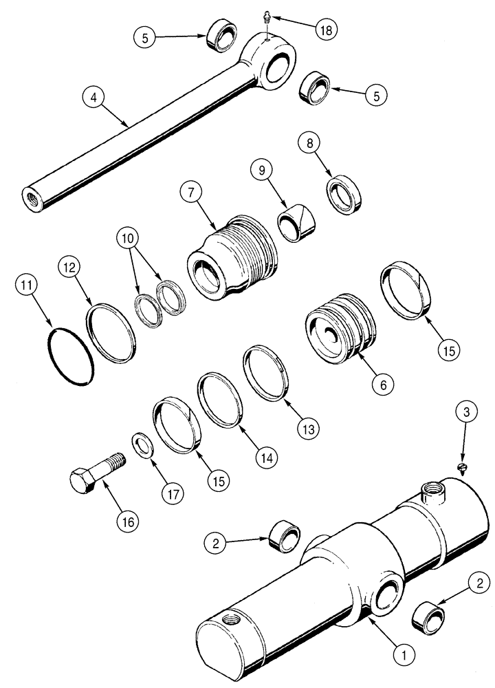 Схема запчастей Case 550H - (8-12) - CYLINDER ASSY, RIPPER (08) - HYDRAULICS