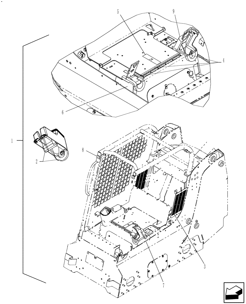 Схема запчастей Case 445 - (10-01) - KIT, HL CAB SEALING (09) - CHASSIS