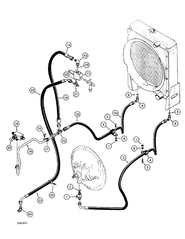 Схема запчастей Case 550E - (6-42) - TRANSMISSION HYDRAULIC CIRCUIT, COOLING SYSTEM (06) - POWER TRAIN