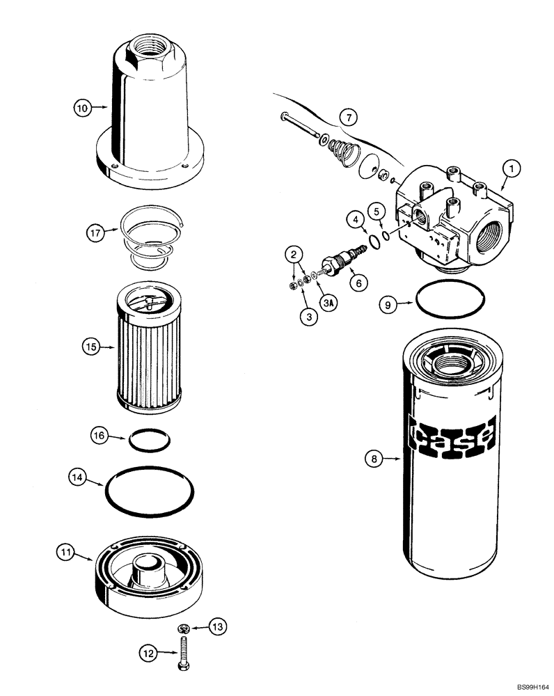 Схема запчастей Case 550H-IND - (06-16) - FILTER ASSY, OIL, TRANSMISSION OIL FILTER, HYDRAULIC OIL FILTER (06) - POWER TRAIN