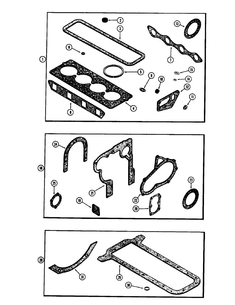 Схема запчастей Case 480CK - (020) - ENGINE GASKET KITS, (188) DIESEL ENGINE, FIRST USED ENGINE SERIAL NUMBER 2656844 