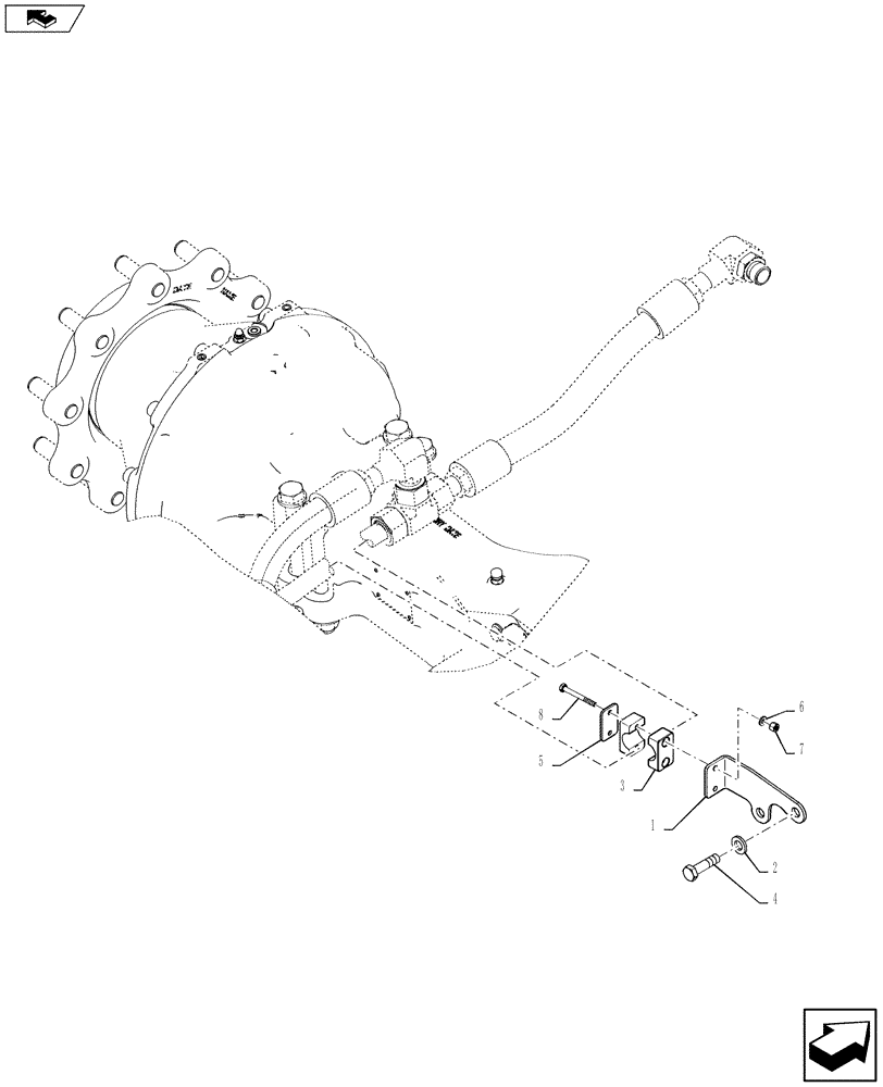 Схема запчастей Case 580SN WT - (35.726.38) - VAR - X20137X - BRACKET - VARIABLE VALVE PUMP PRESSURE HOSES (35) - HYDRAULIC SYSTEMS