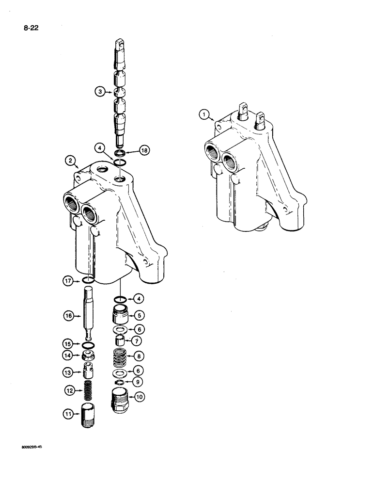 Схема запчастей Case 26D - (8-22) - STABILIZER CONTROL VALVE 