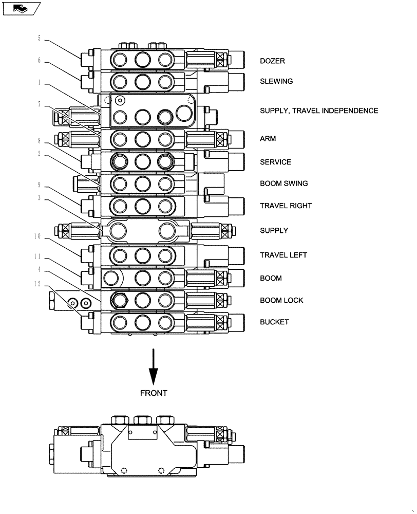 Схема запчастей Case CX27B ASN - (35.359.02) - VALVE INSTALL (35) - HYDRAULIC SYSTEMS