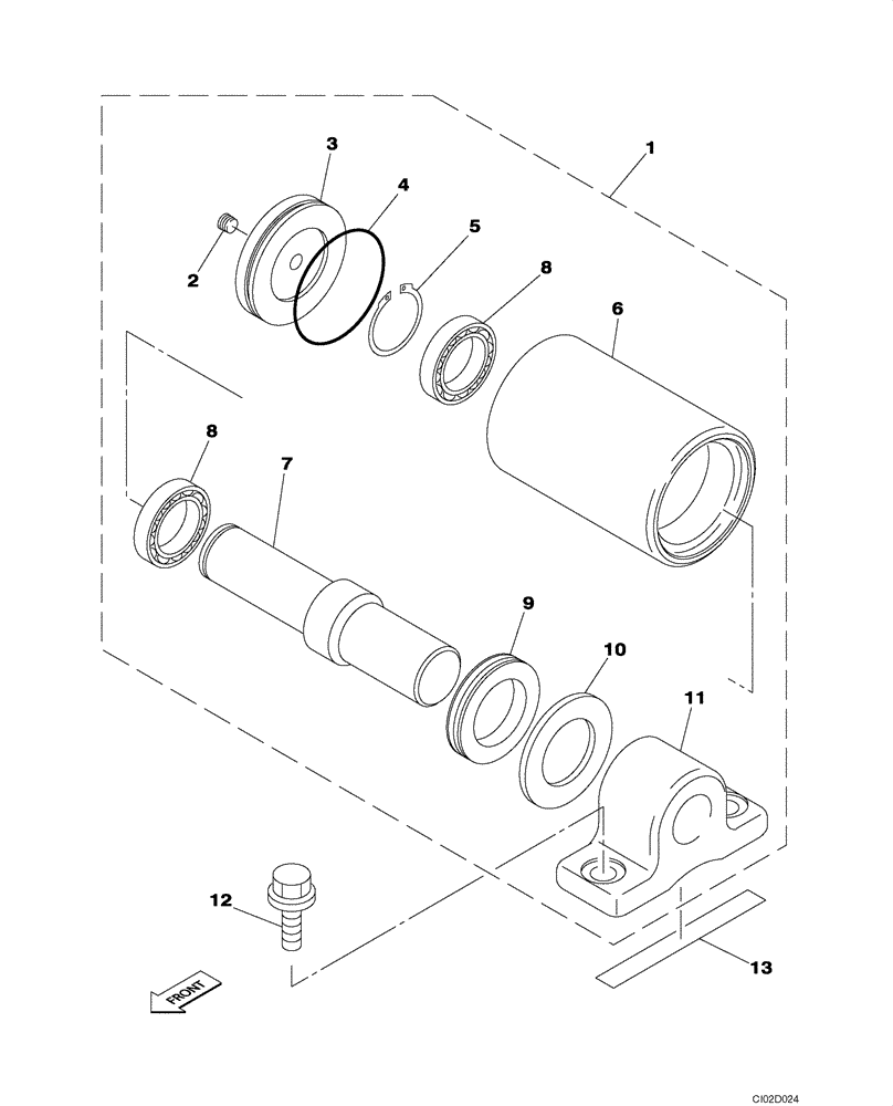 Схема запчастей Case CX80 - (05-08) - TRACK - ROLLER, UPPER (11) - TRACKS/STEERING