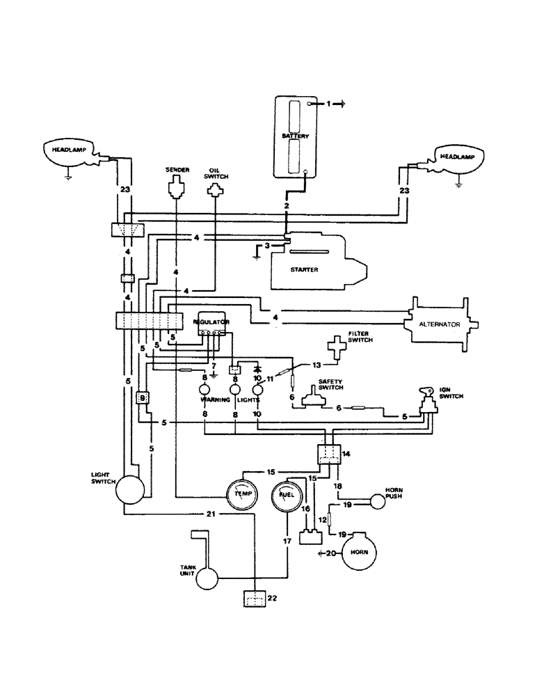 Схема запчастей Case 380CK - (110) - ELECTRICAL WIRING, STARTER AND HEADLIGHTS 