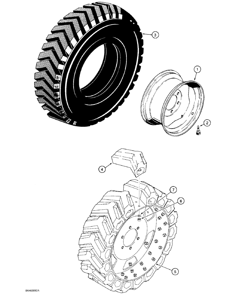 Схема запчастей Case 1825 - (6-22) - WHEELS AND TIRES (06) - POWER TRAIN