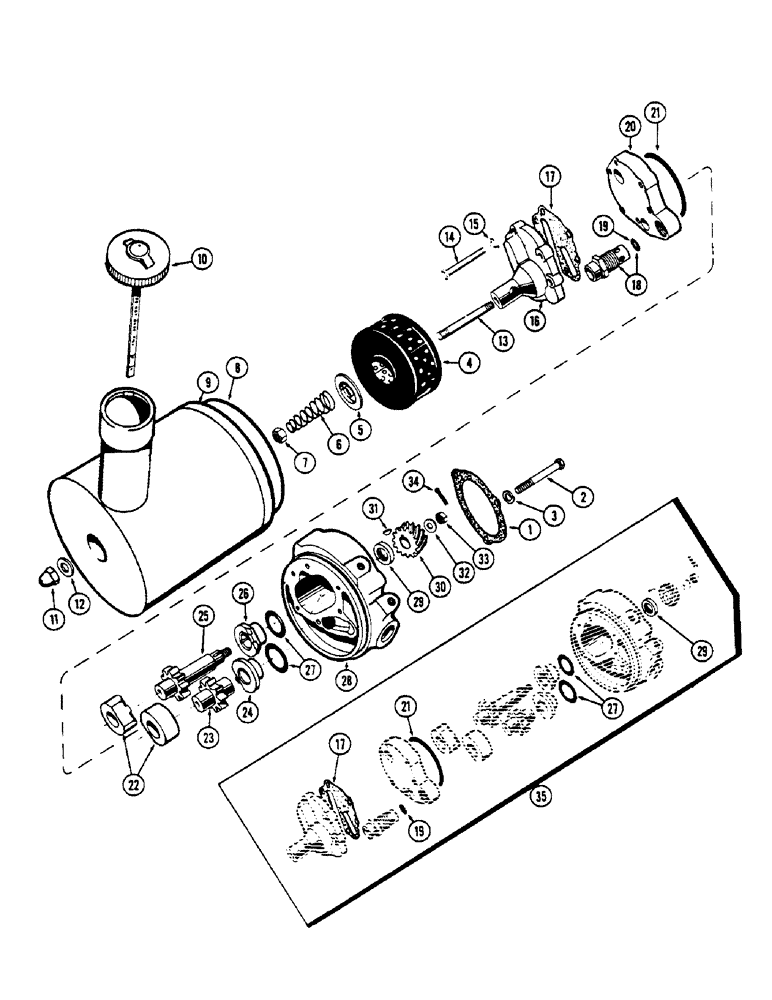 Схема запчастей Case 530CK - (114) - PARTS FOR A36559 POWER PUMP (35) - HYDRAULIC SYSTEMS