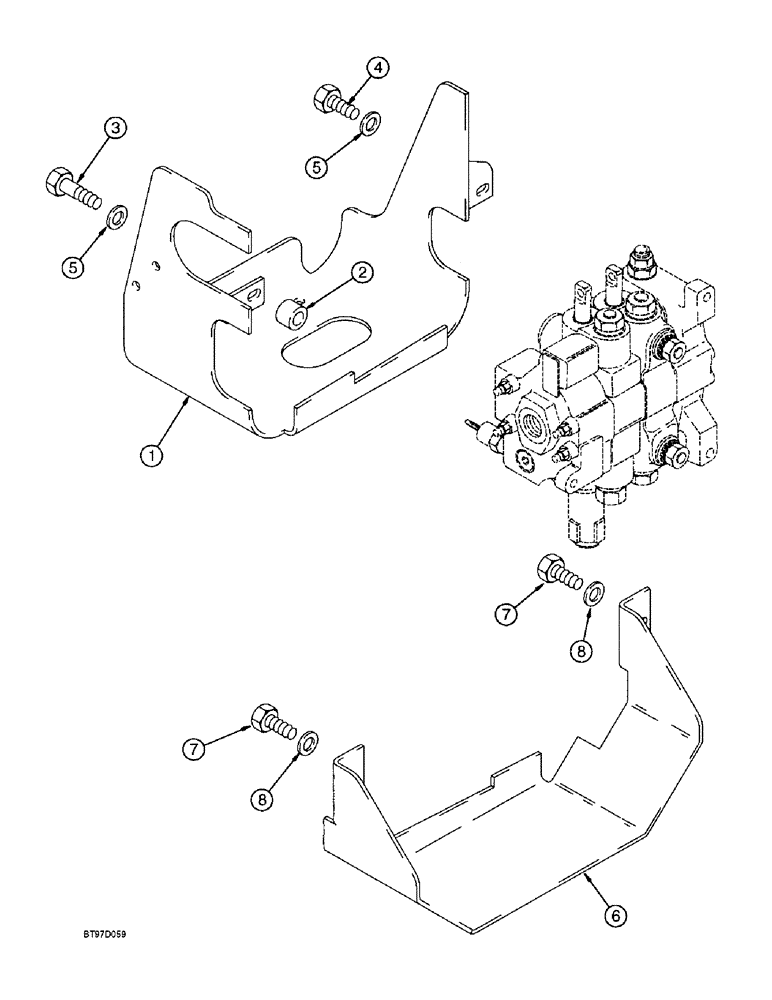 Схема запчастей Case 590L - (9-017A) - LOADER VALVE GUARD (09) - CHASSIS/ATTACHMENTS