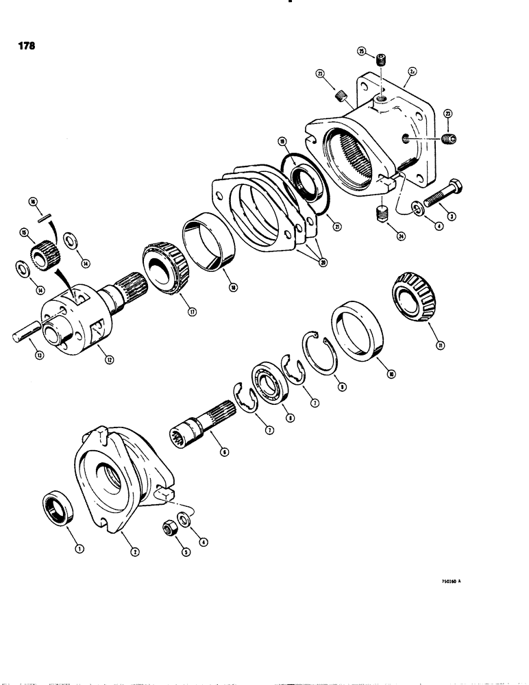 Схема запчастей Case 1845S - (178) - D78121 GEAR HEAD (35) - HYDRAULIC SYSTEMS