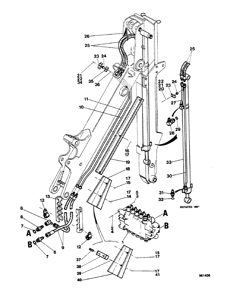 Схема запчастей Case 580G - (238) - AXIAL BACKHOE - EXTENDABLE DIPPER HYDRAULIC CIRCUIT (08) - HYDRAULICS