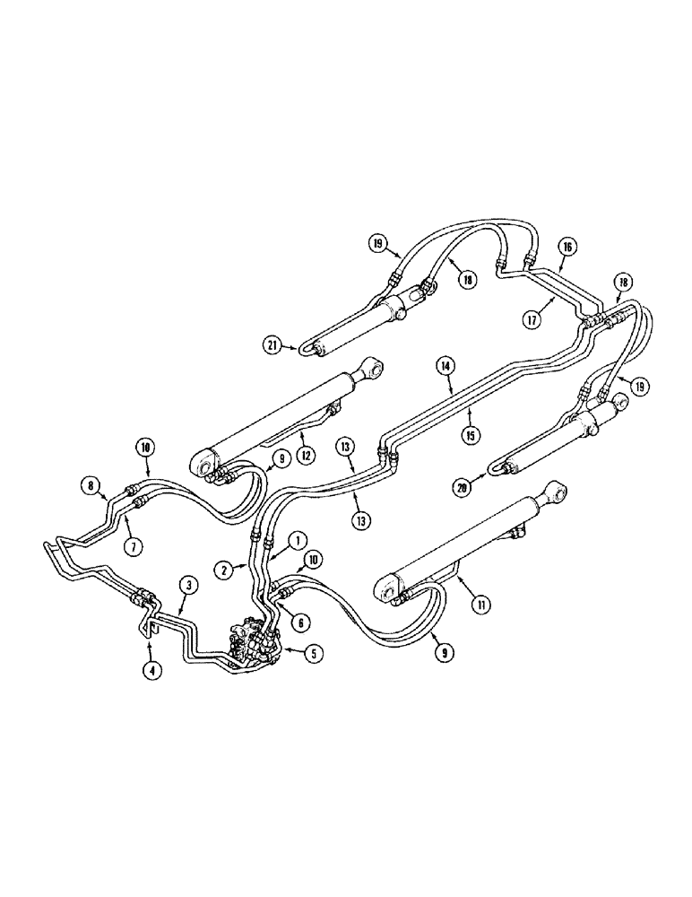 Схема запчастей Case 580SK - (1-38) - HYDRAULIC CIRCUIT, LIFT BUCKET CYLINDER (00) - PICTORIAL INDEX