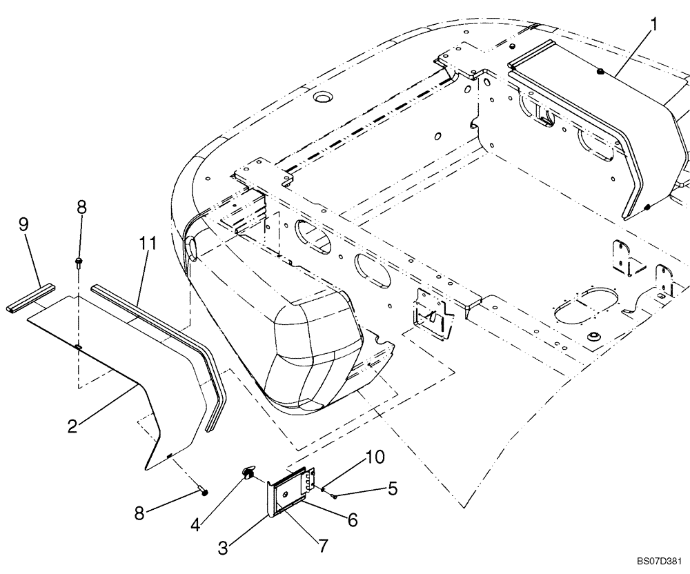 Схема запчастей Case 921E - (09-30) - COVERS - BATTERY BOX - EUROPE - IF USED (09) - CHASSIS