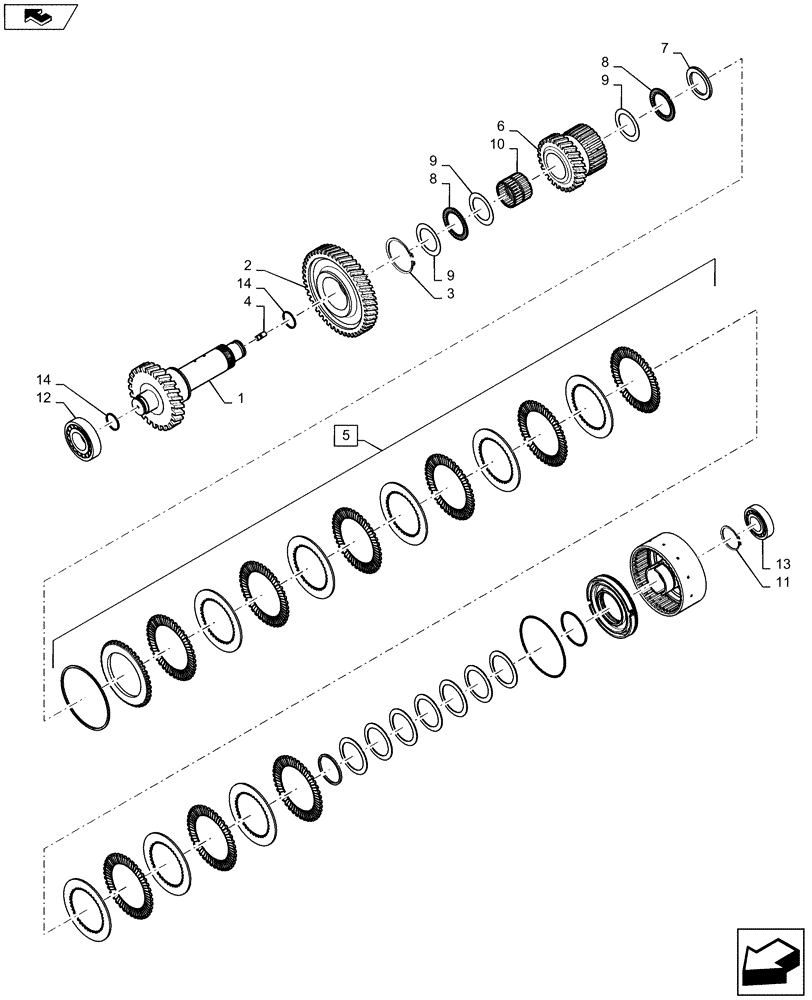 Схема запчастей Case 721F - (21.100.10) - TRANSMISSION, FOURTH CLUTCH ASSEMBLY (21) - TRANSMISSION