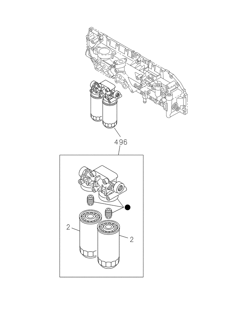 Схема запчастей Case CX470C - (02-050-02[01]) - OIL FILTER (01) - ENGINE