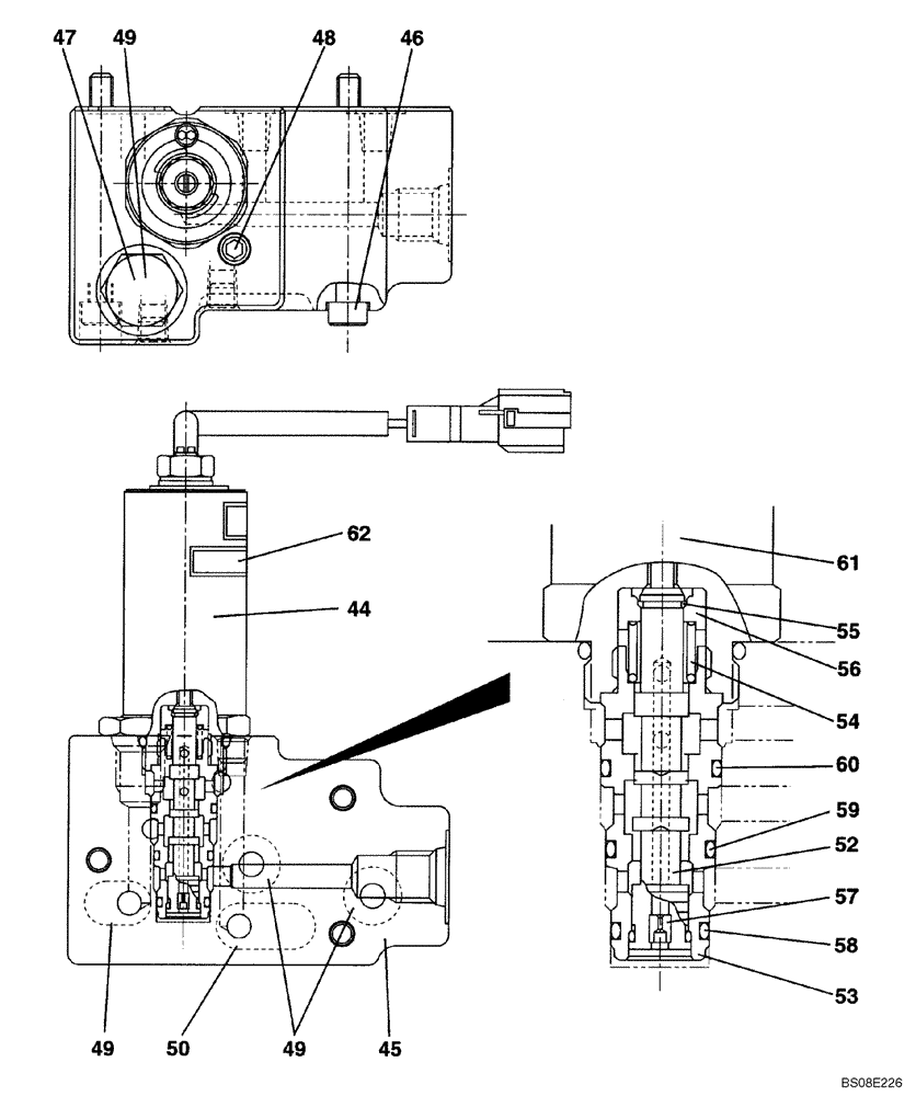 Схема запчастей Case CX350B - (08-18) - HIGH PRESSURE PUMP - SOLENOID VALVE (STANDARD) (08) - HYDRAULICS