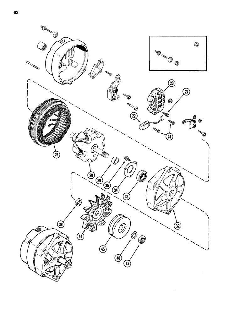 Схема запчастей Case 584D - (062) - A167153 ALTERNATOR (55) - ELECTRICAL SYSTEMS