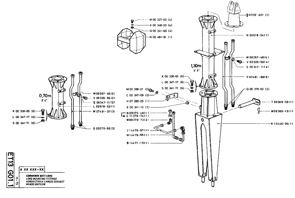 Схема запчастей Case TY45 - (ET13 G01.0) - LONG MOUNTING FITTINGS (05) - UPPERSTRUCTURE CHASSIS