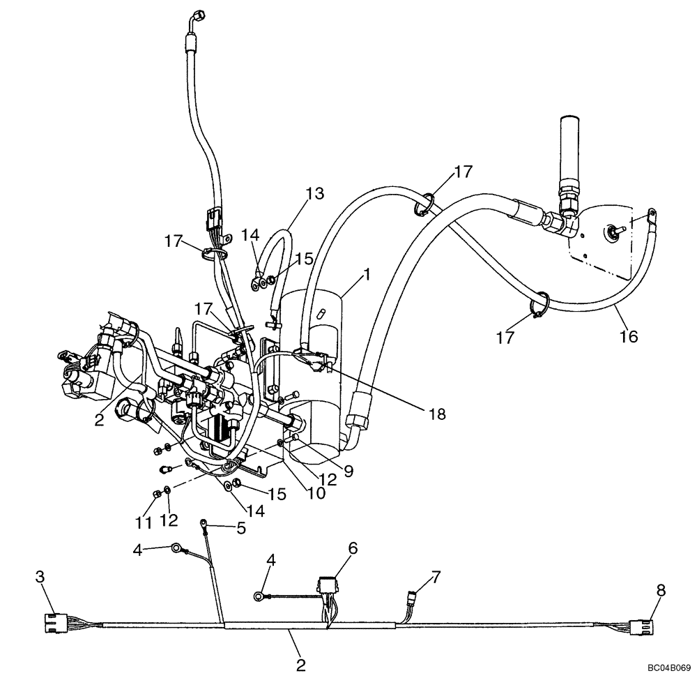 Схема запчастей Case 721D - (04-16) - ELECTRICAL - STEERING, AUXILIARY (04) - ELECTRICAL SYSTEMS