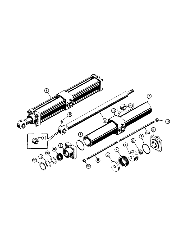 Схема запчастей Case 800 - (238) - 71070 SCARIFIER HYDRAULIC CYLINDER (07) - HYDRAULIC SYSTEM