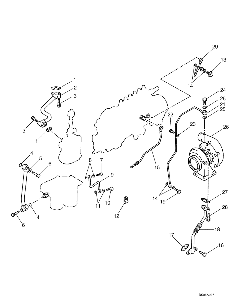 Схема запчастей Case CX225SR - (02-18) - OIL CIRCUIT (02) - ENGINE